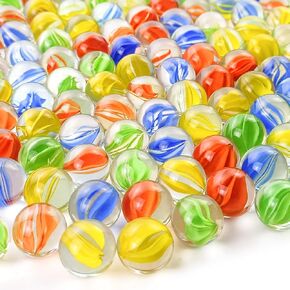 200PCS Glass Marbles,Marbles Bulk Marble Collection Cat Eye Marbles Mix 4 Colors 16mm for Marble Game Chinese Checkers Crafting & Home Decoration