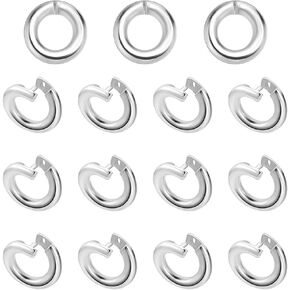 PH PandaHall 15pcs 925 Sterling Silver Locking Jump Rings, Round Locking Jump Rings, OD 6mm ID 3.3mm Circle Clasp Ring Connector Open End Jump Rings for Necklace Bracelet Keychain Jewelry Making