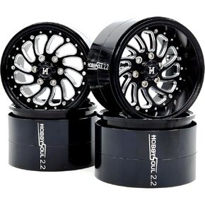 HOBBYSOUL 2.2 Beadlock Wheels Adjustable Offset Rims Wide 40mm for 1/10 RC Crawler Gen8 Everest gen 7 Pro / SCX10 Capra / TRX4 AMG 6x6 Upgrades, HS701575