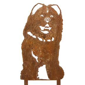 Corten Steel Chow Chow Dog Silhouette Yard Stake (Large)