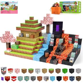 Magnetic Blocks, 100PCS Build Magnet Magic Portal Game Set, Game-Based Build with Cubes Tiles, STEM Building Game Sensory Surprise for Toddlers Kids Starter Set 3+ Year Old