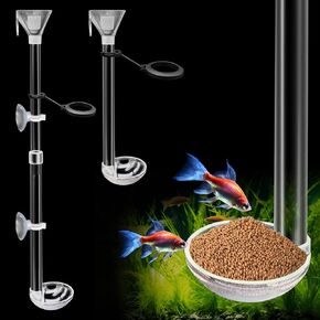 Aquarium Fish Shrimp Feeding Dish Set, Shrimp Feeding Dish Set, Transparent Shrimp Feeding Adjustable Tube with Feeding Ring, Cleaning Brush for Fish Tank