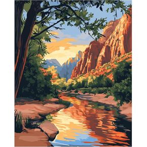 Arches Paint by Numbers, Arches National Park Paint by Numbers for Adults, Utah Scenery Paint by Number Kits, Nature Scenery Easy Oil Canvas, Home Wall Decor - Delicate Arch Landscape(16x20inch)