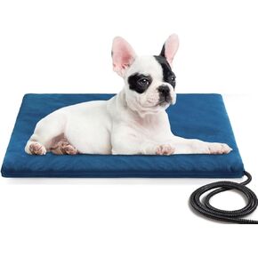 Pet Heating Pad,Extremely Waterproof Heated Cat Dog Bed Outdoor & Indoor,Multi-Size Heated Dog Cat Blanket Mat,Pet Heater Warmer for Cat Dog House Whelping Box(Dark Blue,L-28 Lx16 W)