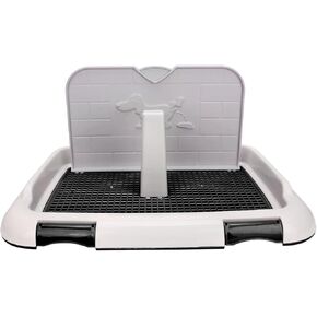 Puppy Dog Potty Tray Pee Pad Holder, Mesh Training Toilet for Small and Medium Dogs, Easy to Clean, Wall for Male Dogs, Ideal for Busy Owners (Black)