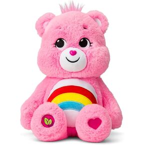 Care Bears 14" Cheer Bear Plushie - Medium Size - Pink Plushie for Ages 4+ – Perfect Stuffed Animal Holiday, Birthday Gift, Super Soft and Cuddly – Good For Girls and Boys, Employees, Collectors