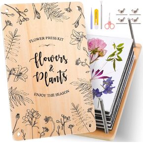 Flower Press Kit, 6 Layers 10.6 x 6.9'' Flower Preservation Kit, Wooden Flower Pressing Kit for Adults, Diy Wedding Bouquet Preservation, Gift for Hand Crafts Lovers, Nature Plant Flower Drying Kit