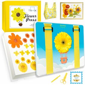 Mivanka Flower Preservation Kit, Acrylic Creativity Pressed Flower Art Kit with Handbag, Large Size DIY Craft with Safe Accessory Easy for Save Flowers, Leaves, Plants - Energy Balloon Pattern