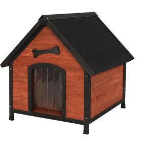 Solid Wood Dog House Comfortable Outdoor Shelter for Medium-Sized and Smaller Dog Sturdy, Durable and Easy to Clean,Can DIY,33.5’’D×30.7’’W×32.3’’H