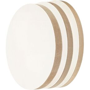 PATIKIL 8" 10" 12" Wood Panels Board, Unfinished Round Art Wood Canvas Panel Painting Boards for DIY Craft Painting Use, Wood Color