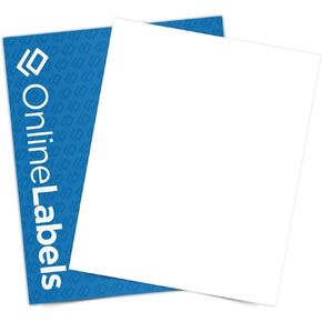 Sticker Paper, 100 Sheets, White Matte, 8.5" x 11" Full Sheet Label, Works with Inkjet and Laser Printer, Compatible with Electronic Cutting Machines, OL177WX, OnlineLabels