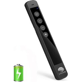 Presentation Clicker, LNGOOR Presentation Remote Rechargeable RF 2.4GHz Wireless Presenter Powerpoint PPT Keynote Slide Clicker with Laser Pointer Support Hyperlink