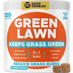 Grass Burn Spot Chews for Dogs - Pee Lawn Spot Saver - Natural Urine Neutralizer for Grass Burn Spots - Dog Pee Lawn Repair - w DL-Methionine - 120 Ct