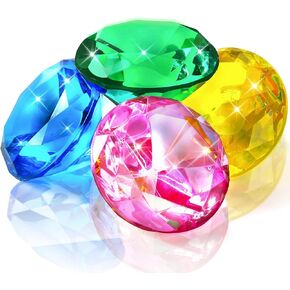 Marforever Gems Big Diving Gems ، 60 مم كبير في حمام السباحة الماسي الضخم ، جواهر أكريليك ماس ، أحجار الكنز القراصنة ، والأحجار الكريمة لألعاب الغوص الصيفية.