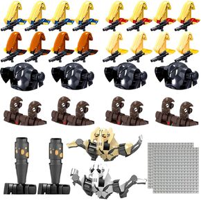 Minifigure Building Blocks Battle Soldiers with Weapons Set, Action Figures Toy with 2 Base Plate, Boys Kids Gift(34 PCS)