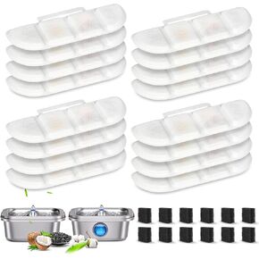 12 Pack Replacement Filters Compatible with Pawtners WF008A Pet Cat Dog Water Fountain (4L/135oz), Refill Filters with 12 Sponges