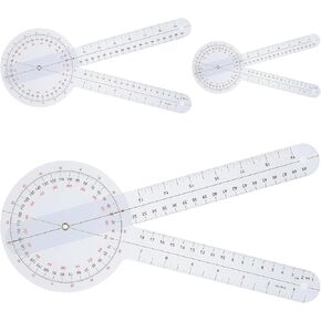 3 Pieces Goniometer Complete Set Angle Measurement Ruler Occupational Physical Therapy Tool 360 Degree Universal Body Digital Protractor Plastic Range of Motion Measuring Supplies