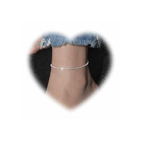 Bohemian Starry Gypsophila Anklet Simple Anklet Bracelet Silver Glitter Anklet Adjustable Summer Beach Anklet Foot Chain Jewelry for Women and Girls Gifts