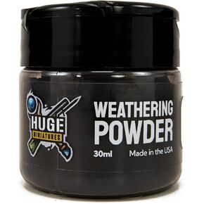 Weathering Powder, Jet Black Pigment for Model Terrain Scenery and Vehicles by Huge Minis - 30ml Flip-Top Container