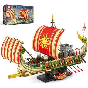 Pirate Ship Building Set,Military Greek Warship 66102,Classic Ancient Greek Battleship,Collection Display Pirate Ship Toy Set,Gifts Toy for Boys and Kids 14+,Home Office Décor,2896 PCS