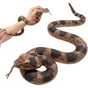 LRCXL Realistic Fake Snakes Toy Soft Rubber Snakes to Keep Birds Away - Rattlesnake Toys for Garden Props to Keep Birds Away, Scare Squirrels, Mice, Pranks Halloween Decoration Props