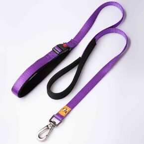 Canny Leash Connect | Heavy Duty Dog Leash | Small, Medium, & Large Dogs | Leash with Handle, Buckle, Padded Grip & Secure Clip | Tie Your Dog Anywhere, Length 4ft, Width 1in, Black