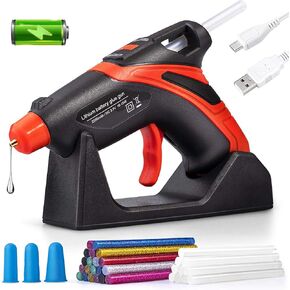 Cordless Hot Glue Gun,Fast Preheating Gun Kit with 30 Pcs Sticks,USB Rechargeable Melt Tools for Quick Home Repairs, Arts, Crafts, DIY and Festival Decorations
