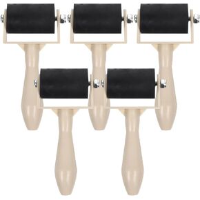 Ciieeo 5 Pcs Printmaking Roller Rubber Brayer Painting Supplies Craft for Kids Ink Roller Brayer Rollers for Crafting Tape Roller Seam Tape Stamping Tool Plastic Embossed Screed Child