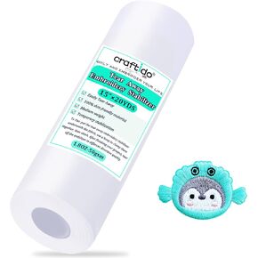 Craftido Tear Away Embroidery Stabilizer Backing 10" x 25 Yd/roll Compatible with Most Hoops 1.8oz Medium Weight for Machine Embroidery and Hand Sewing
