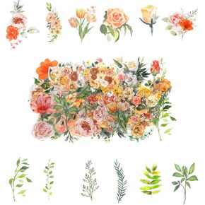 100 Pcs Blue Flower Stickers, Wildflower Stickers for Scrapbooking Junk Journal Card Making Collage Notebook Diary Planner Letter Envelope Water Bottle Phone Case Craft Decoration (Blue)
