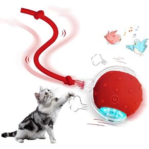 Interactive Cat Toys Ball for Indoor Cats Electric Chirping Bird Fast Moving Rolling Ball on Carpet, Chirping & Motion Activate Kitty Cat Toys(Green)