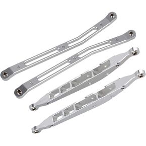 Mxfans 2pcs Silver Al. Upgrade Rear Upper & Lower Chassis Linkage Link AX31007 Replacement for AXIAL RC1:10
