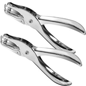 2 Pieces Small Single Hole Punch, 1/4 Inch One Hole Paper Punch with 8 Sheet Capacity, Punch Accuracy, Hole Puncher Single for Crafts, Tags, and Tickets