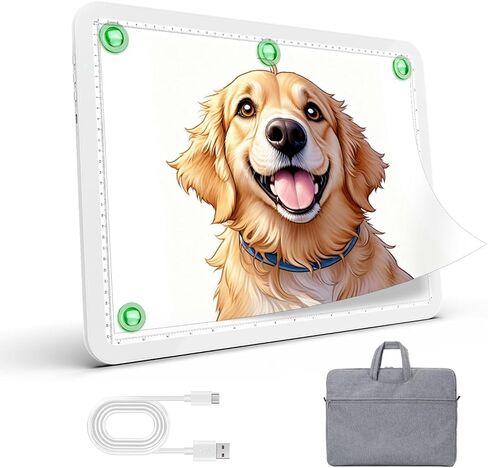 ما يصل إلى 9000Lux Super Bright A4 Light Pad مع حقيبة ، صندوق إضاءة قابل لإعادة الشحن مع بطارية ليثيوم 4000 مللي أمبير في الجهاز in Saudi Arabia