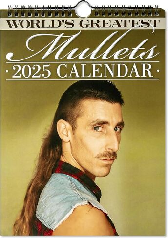 Cuweipeng 2025 Greater Greest Mullets التقويم - 2025 تصفيفة الشعر موسيقى الروك أند رول يناير إلى ديسمبر الحائط in Kuwait