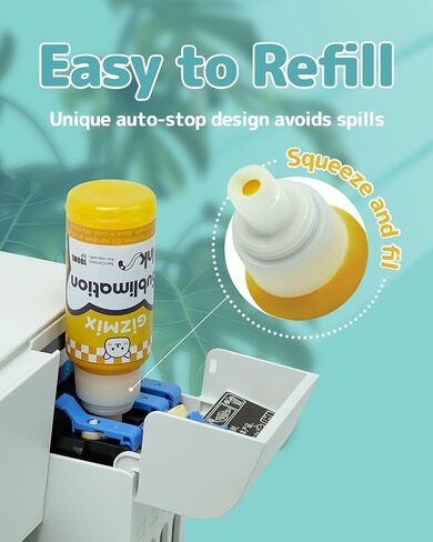 حبر التسامي 427ML Autofill إعادة تعبئة متوافق مع Epson Ecotank ET-2800 ET-2803 ET-2850 ET-2720 ET-2760 ET-4800 ET-15000 ET-2400 ET-3760 ET-4760 & DIY مشاريع in Saudi Arabia