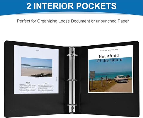 1.5 Inch 3-Ring Binder, 1-1/2 Inch Round Ring Binder with 2 Inside Pockets, 6 Pack White Binder, Clear View Binder Holds Up to 325 Sheets 8.5" x 11" Paper，Perfect for Office/Home/Back to School in Saudi Arabia