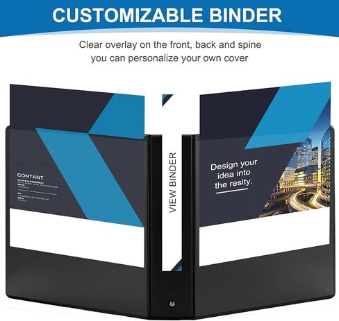 1.5 Inch 3-Ring Binder, 1-1/2 Inch Round Ring Binder with 2 Inside Pockets, 6 Pack White Binder, Clear View Binder Holds Up to 325 Sheets 8.5" x 11" Paper，Perfect for Office/Home/Back to School in Saudi Arabia