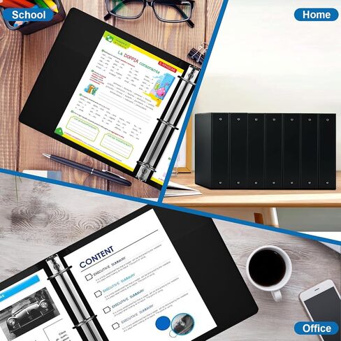 1.5 Inch 3-Ring Binder, 1-1/2 Inch Round Ring Binder with 2 Inside Pockets, 6 Pack White Binder, Clear View Binder Holds Up to 325 Sheets 8.5" x 11" Paper，Perfect for Office/Home/Back to School in Saudi Arabia