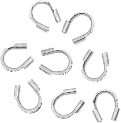 20pcs Adabele 925 Sterling Silver Wire Guard Loop Loop Guardian Tarnish Resistant (ثقب 1 مم/0.04 بوصة) لصنع المجوهرات الحرفية DIY SS14-2 in Kuwait