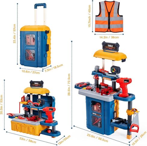 3 in 1 Kids Tool Bench -GEIYATOI, Toddler Workbench with Electric Drill and Realistic Toddler Tool Set for 2 3 4 5 6 Years Old Boys Girls, Construction Toys for Christmas Birthday Party New Year in Saudi Arabia