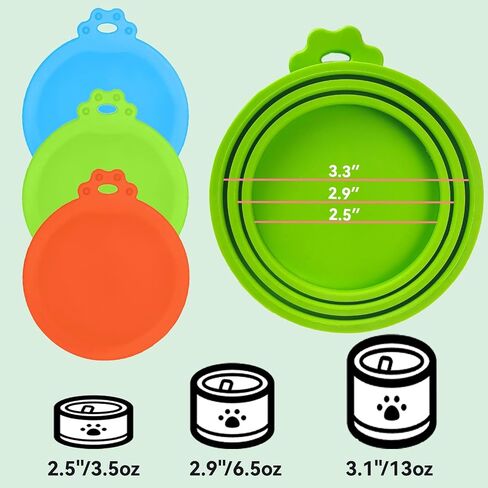 يمكن أن يغطي طعام القطط 3pcs الأغطية ، والسيليكون الخالي من BPA آمن Can Lids لأغذية الكلاب والقطط ، وتناسب أحجام متعددة ، وغسالة الصحون آمنة (أزرق/أخضر/برتقالي) in Saudi Arabia