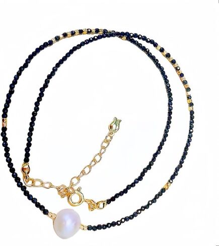 Handmade Colorful beaded necklace Gift - Lovely Choker necklace Christmas birthday gift for women (garnet -2.5MM) in Saudi Arabia