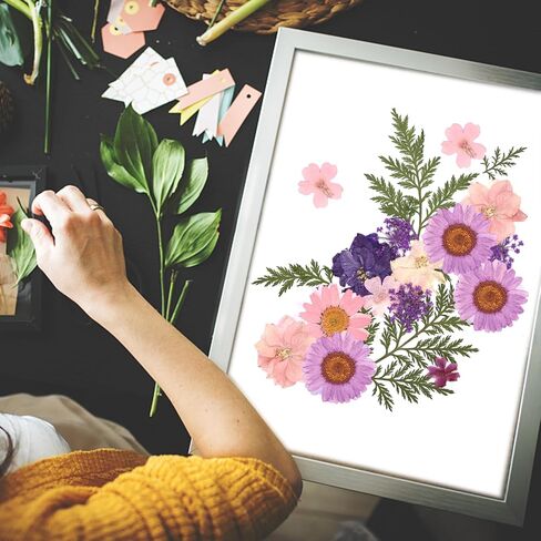 Eshow 40Pcs Dried Pressed Flowers Resin, Dry Flowers for Resin Accessories with Tweezer, Dried Flower for Scrapbooking DIY Art Crafts, Epoxy Resin Jewelry Molds, Candle, Nails Décor in Kuwait