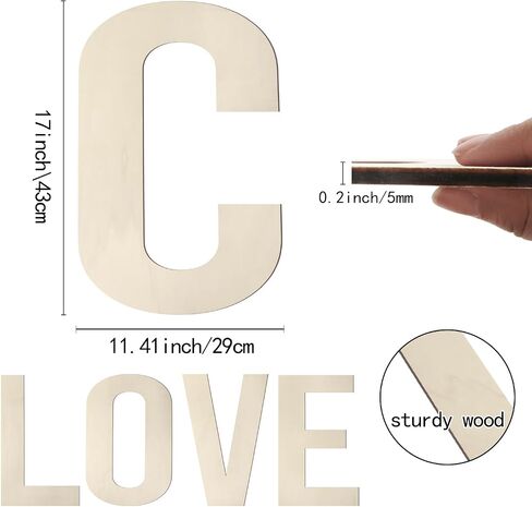 Large Wooden Letters 17 Inch Big Wooden Alphabet Letters for Wall Decor Unfinished Large Wood Letters B for Nursery Decor Crafts Blank Wooden Cutout Sign for Party Birthday Wedding Home Decoration in Saudi Arabia