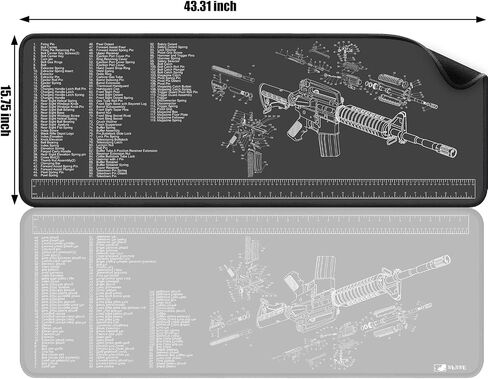 حصيرة التنظيف ، 15 "× 43" بوصة لحصيرة عمل مقعد الجدول ، حصيرة التنظيف مع مجموعة مخطط تنظيف HD قائمة بقطع الأجزاء المنفجر نمط خطوات التفكيك in Kuwait