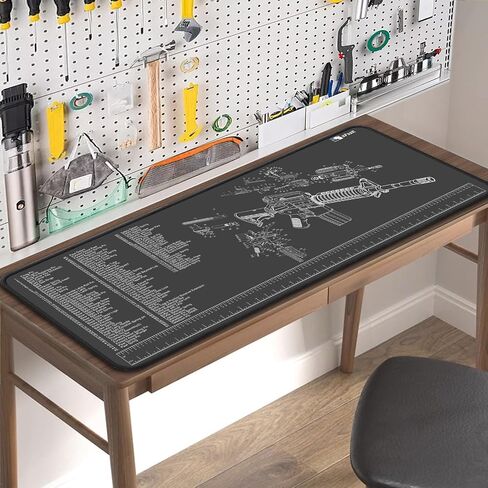حصيرة التنظيف ، 15 "× 43" بوصة لحصيرة عمل مقعد الجدول ، حصيرة التنظيف مع مجموعة مخطط تنظيف HD قائمة بقطع الأجزاء المنفجر نمط خطوات التفكيك in Kuwait