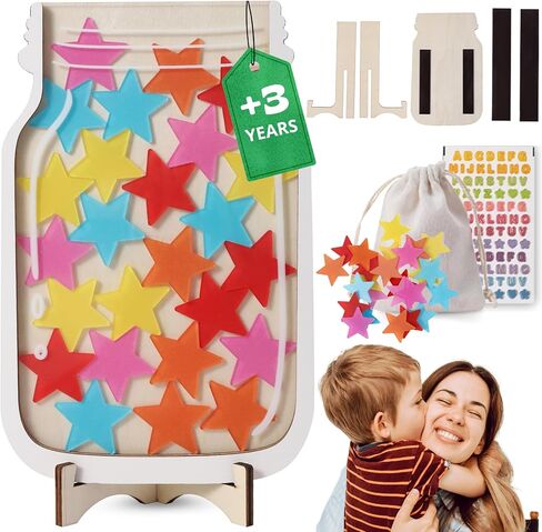 Personalized Stars Reward Jar Magnetic Potty Training Rewards For Children Good Behavior Classroom With Name Stickers Board Magnets Incentive Star System Student Class Token Wooden Home Teacher school in Saudi Arabia