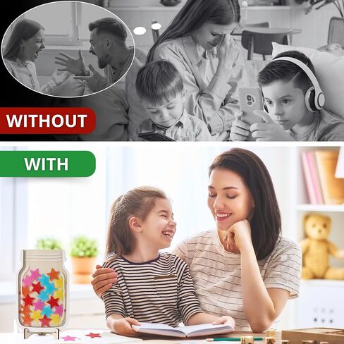 Personalized Stars Reward Jar Magnetic Potty Training Rewards For Children Good Behavior Classroom With Name Stickers Board Magnets Incentive Star System Student Class Token Wooden Home Teacher school in Saudi Arabia