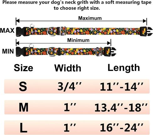 Martingale Collar for Dogs with Buckle Adjustable Nylon Slip No Pull Anti Escape Training Dog Collars (Purple Floral, Large) in Kuwait